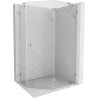 Mexen Lunar cabine de douche pentagonale pivotante droite 100 x 80 cm, transparente, dorée - 831-100P-080L-50-00-P