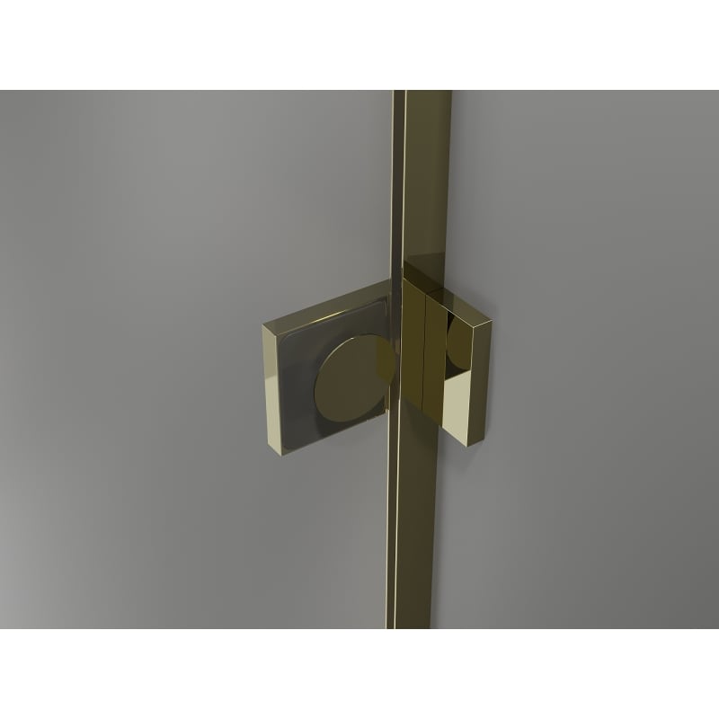 Mexen Lunar cabina doccia pentagonale battente destra 100 x 80 cm, trasparente, oro - 831-100P-080L-50-00-P