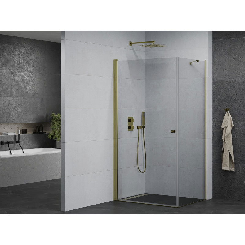 Mexen Pretoria pivot shower cabin 70 x 80 cm, transparent, gold - 852-070-080-50-00