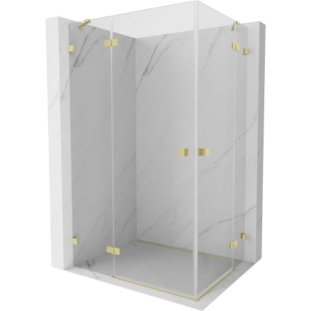 Mexen Lunar Duo cabine de douche pivotante gauche 110 x 85 cm, transparent, or brossé - 834-110L-085P-55-00