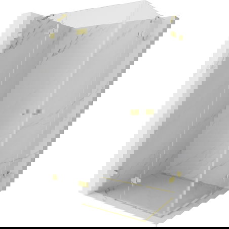 Mexen Lunar Duo Left-Swing Shower Enclosure 115 x 75 cm, Transparent, Brushed Gold - 834-115L-075P-55-00