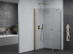 Mexen Pretoria swing shower cabin 90 x 100 cm, transparent, gold - 852-090-100-50-00
