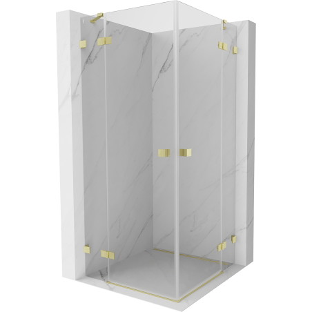 Mexen Lunar Duo hinged dušikabiin 120 x 120 cm, läbipaistev, harjatud kuldne - 834-120L-120P-55-00