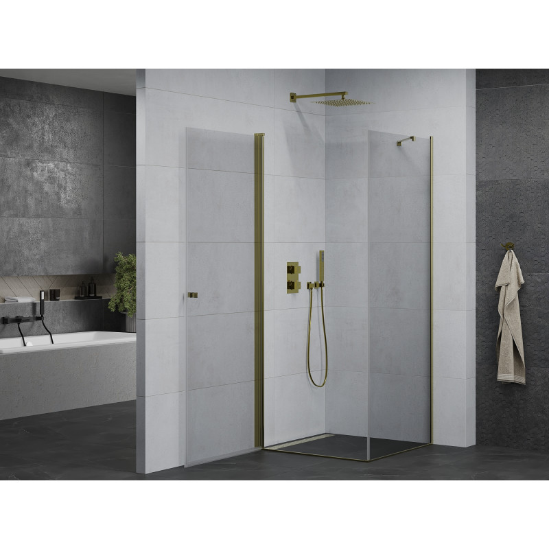 Mexen Pretoria cabine de douche pivotante 70 x 70 cm, transparente, or - 852-070-070-50-00