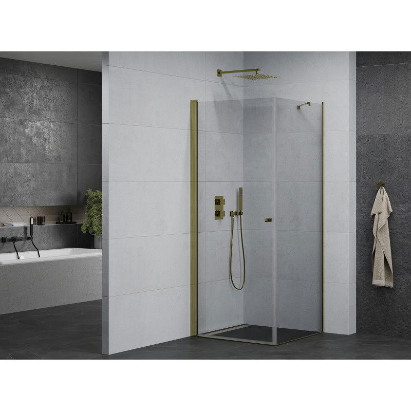 Mexen Pretoria hinged shower cabin 70 x 70 cm, transparent, gold - 852-070-070-50-00