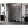 Mexen Lunar Duo cabine de douche pivotante 90 x 85 cm, transparent, or rose - 834-090L-085P-60-00