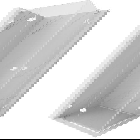 Mexen Lunar L Duo cabine de douche à battant 80 x 75 cm, transparent, blanc - 834L-080L-075P-20-00