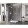 Mexen Lunar L Duo cabine de douche à battant 80 x 75 cm, transparent, blanc - 834L-080L-075P-20-00