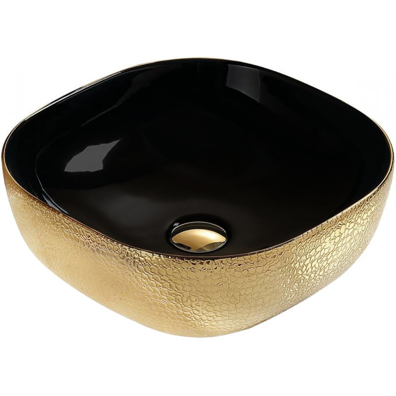 Mexen Vera lavabo à poser 42 x 42 cm, or/noir - 21074177