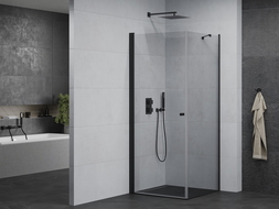 Mexen Pretoria cabine de douche pivotante 90 x 90 cm, transparente, noire - 852-090-090-70-00