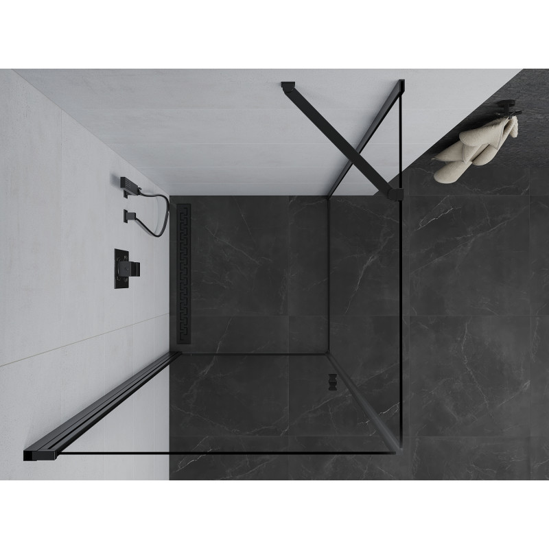 Mexen Pretoria draaide douchecabine 90 x 90 cm, transparant, zwart - 852-090-090-70-00