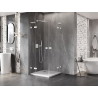 Mexen Lunar L Duo pöörduksega dušinurk 90 x 90 cm, läbipaistev, valge - 834L-090L-090P-20-00