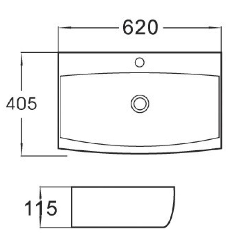 Mexen Sally countertop sink 62 x 40 cm, white - 21076200