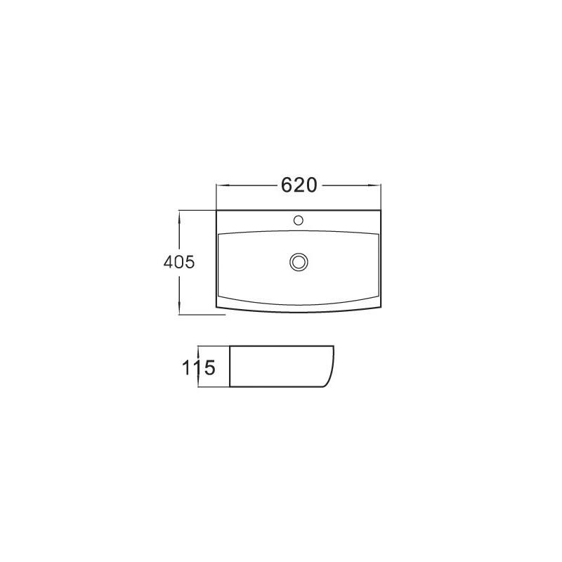 Mexen Sally opbouw waskom 62 x 40 cm, wit - 21076200