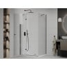 Mexen Roma Hinged Shower Enclosure 120 x 90 cm, Transparent, Black + Flat Shower Tray, White - 854-120-090-70-00-4010B