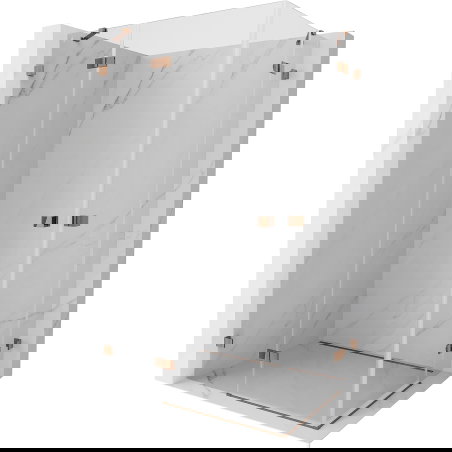 Mexen Lunar Duo lénks oppen Duschkabine 110 x 80 cm, transparent, rose Gold - 834-110L-080P-60-00