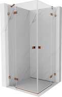Mexen Lunar Duo pregibna tuš kabina 120 x 120 cm, prosojna, rožnato zlato - 834-120L-120P-60-00