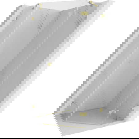 Mexen Lunar πεντάγωνο ντους με δεξί άνοιγμα 90 x 90 cm, διάφανο, χρυσό