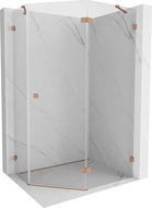 Mexen Lunar Fünfeck-Duschkabine rechts öffnend 100 x 90 cm, transparent, gebürstetes Kupfer - 831-100P-090L-65-00-P