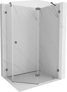 Mexen Lunar viiepoolne dušikabiin paremale avanev 90 x 80 cm, läbipaistev, pintseldatud relvahall - 831-090P-080L-66-00-P
