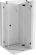Mexen Lunar cabine de duche pentagonal basculante direita 90 x 90 cm, transparente, preta - 831-090P-090L-70-00-P