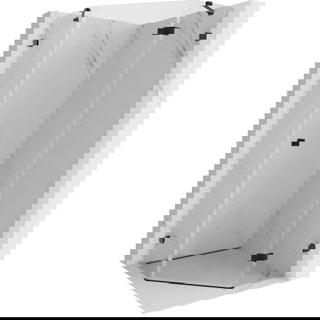 Mexen Lunar pentagon duschkabin med svängdörr höger 100 x 100 cm, transparent, svart - 831-100P-100L-70-00-P