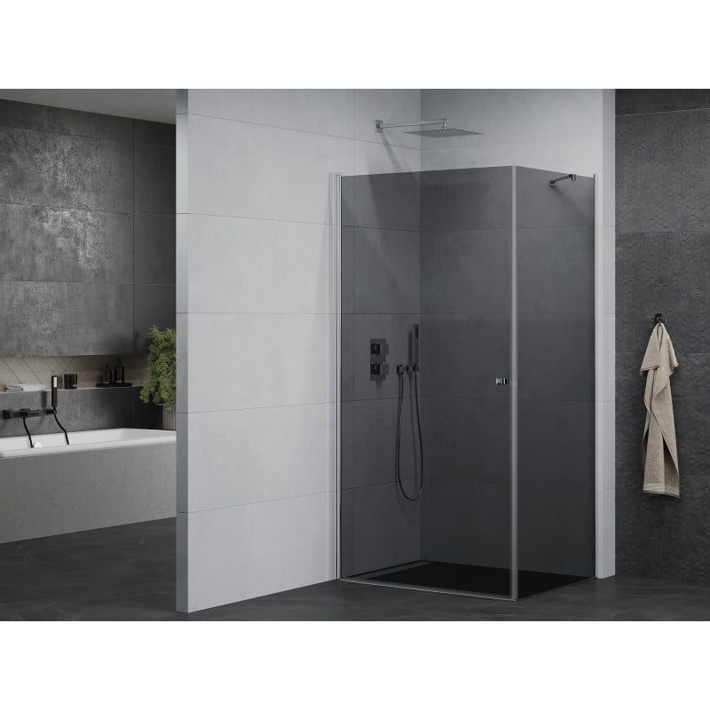 Mexen Pretoria pivot shower enclosure 70 x 90 cm, graphite, chrome - 852-070-090-01-40