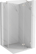 Mexen Lunar cabine de douche pentagonale pivotante droite 90 x 90 cm, transparent, nickel brossé - 831-090P-090L-97-00-P
