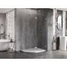 Mexen Lunar viiekandiline parempoolne avatav dušinurk 100 x 90 cm, läbipaistev, harjatud nikkel - 831-100P-090L-97-00-P