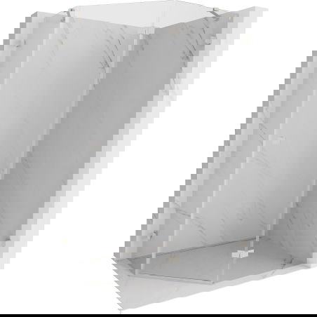 Mexen Lunar Fünfeck-Duschkabine, rechts öffnend 100 x 90 cm, transparent, gebürsteter Nickel - 831-100P-090L-97-00-P