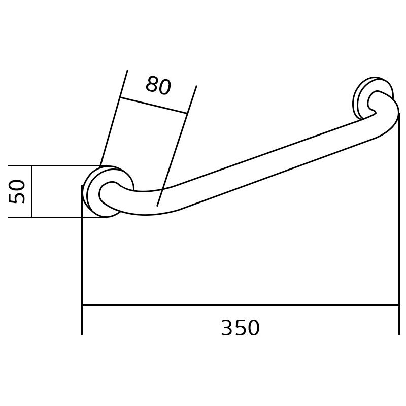 Mexen Wandhandlauf 35 cm, Chrom - 70101630-00
