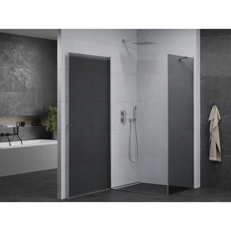 Mexen Pretoria schuifbare douchecabine 80 x 70 cm, grafiet, chroom - 852-080-070-01-40