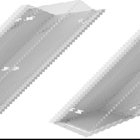 Mexen Lunar L Duo Duschkabine schwenkbar 110 x 110 cm, transparent, weiß - 834L-110L-110P-20-00
