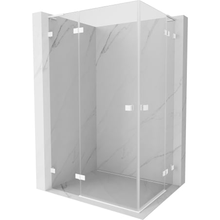 Mexen Lunar L Duo cabine de douche battante 120 x 80 cm, transparent, blanc - 834L-120L-080P-20-00