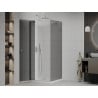 Mexen Roma 80 x 80 cm Hinged Shower Enclosure, Graphite, Chrome + Flat Tray, White - 854-080-080-01-40-4010