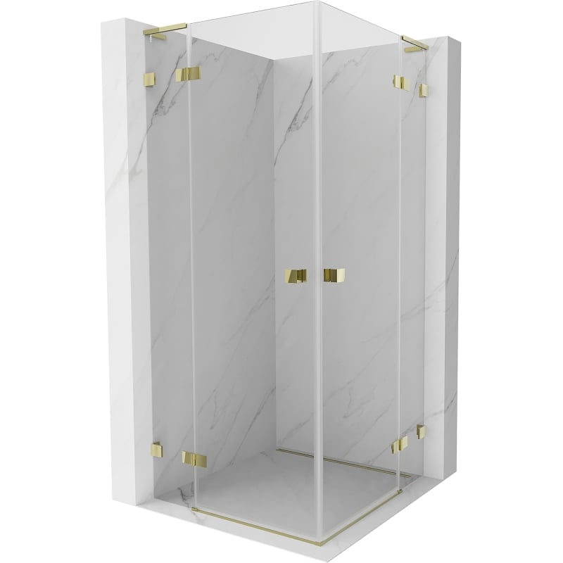Mexen Lunar L Duo hinged dušikabiin 70 x 70 cm, läbipaistev, kuldne - 834L-070L-070P-50-00