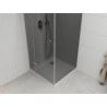 Mexen Roma 80 x 80 cm Hinged Shower Enclosure, Graphite, Chrome + Flat Tray, White - 854-080-080-01-40-4010