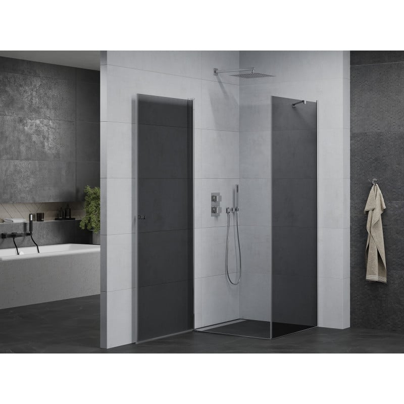 Mexen Pretoria shower enclosure hinged 80 x 80 cm, graphite, chrome - 852-080-080-01-40