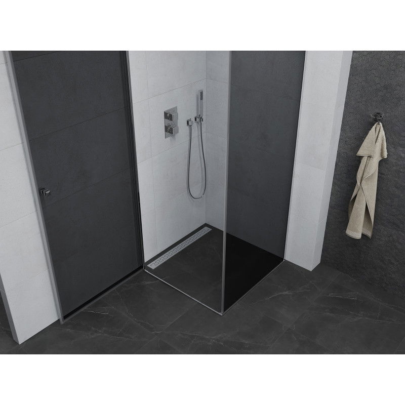 Mexen Pretoria cabina doccia con porta battente 90 x 90 cm, grafite, cromo - 852-090-090-01-40