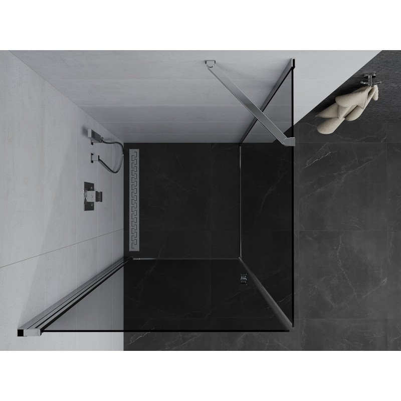 Mexen Pretoria scharnierende douchecabine 90 x 90 cm, grafiet, chroom - 852-090-090-01-40