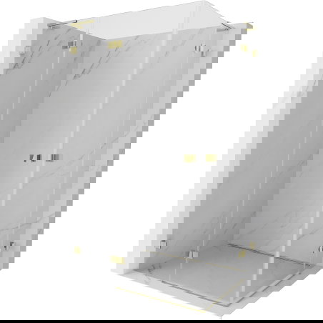 Mexen Lunar L Duo καμπίνα ντους ανοιγόμενη αριστερή 105 x 70 cm, διαφανής, χρυσή