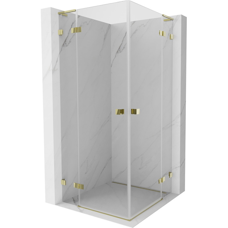 Mexen Lunar L Duo kabina prysznicowa uchylna 105 x 105 cm, transparent, złota - 834L-105L-105P-50-00