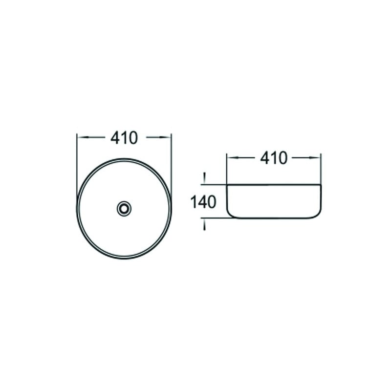 Mexen Tina lavabo sobre encimera 41x41 cm, blanco - 21144100