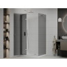 Mexen Roma Hinged Shower Cabin 80 x 100 cm, Graphite, Chrome + Flat Tray, White - 854-080-100-01-40-4010