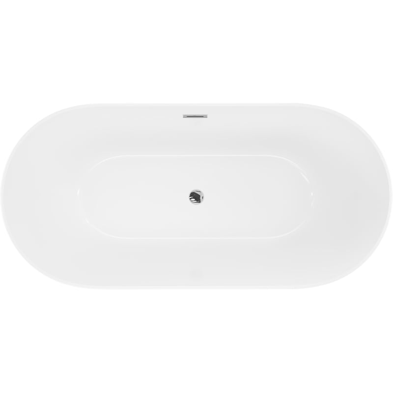 Mexen Luna Slim vabalt seisev vann 170 x 75 cm, valge, ülevool kroom - 52041707500-01