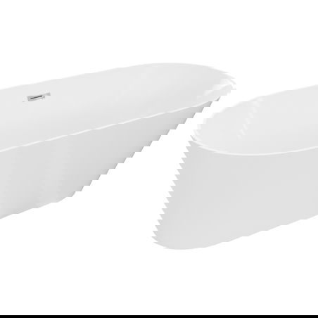 Mexen Luna Slim freistehende Badewanne 170 x 75 cm, weiß, Überlauf Chrom - 52041707500-01