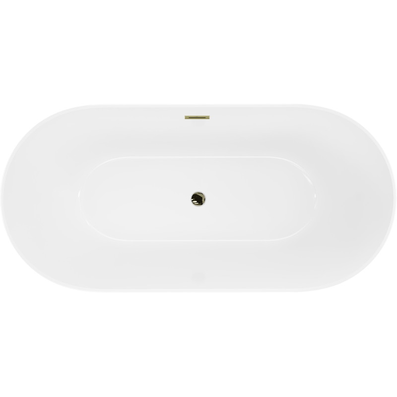 Mexen Luna Slim samostojeća kada 170 x 75 cm, bijela, izljev zlatni - 52041707500-50
