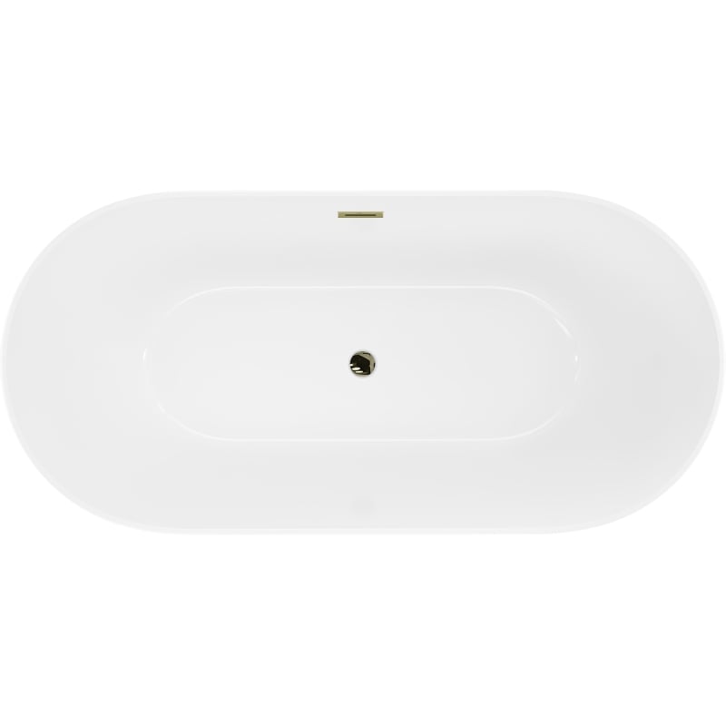 Mexen Luna Slim wanna wolnostojąca 170 x 75 cm, biała, przelew złoty - 52041707500-50