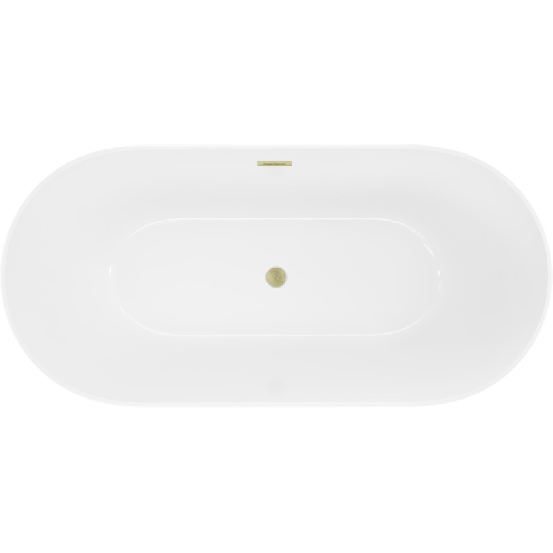 Mexen Luna Slim vaba seisev vann 170 x 75 cm, valge, ülevool kuldne harjatud - 52041707500-55
