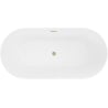 Mexen Luna Slim freistehende Badewanne 170 x 75 cm, weiß, Überlauf gebürstet gold - 52041707500-55